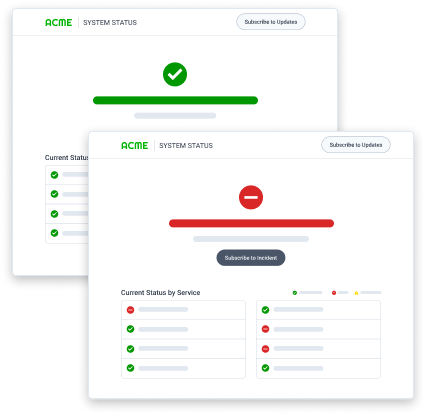 Screenshot of PagerDuty Status Pages feature